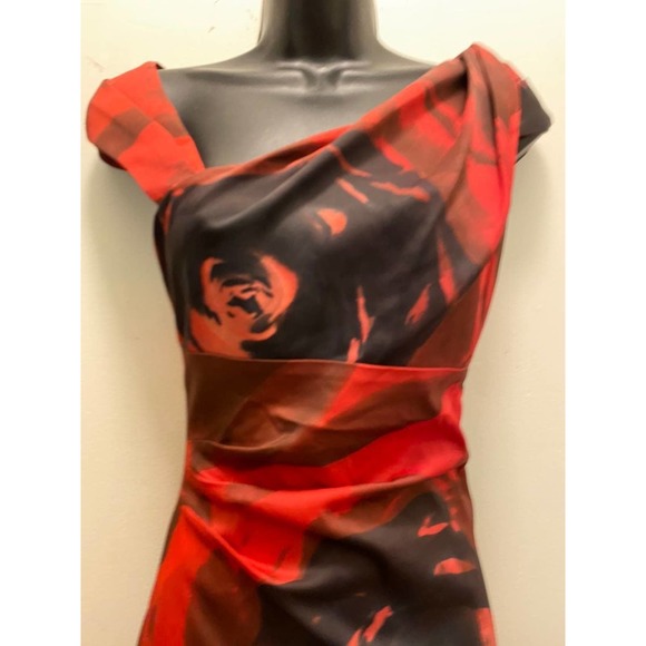 Printed red and black sheath dress XS - Picture 3 of 4
